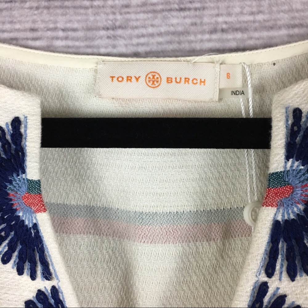 Tory Burch | NWT Blaine Embroidered Linen Dress - Picture 5 of 8